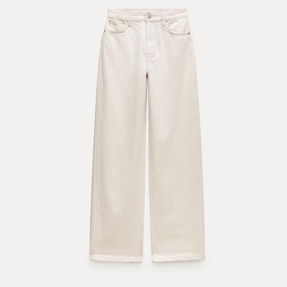 Zara Off-White Denim Pants